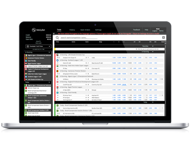 Um laptop com a interface Mollybet nele
